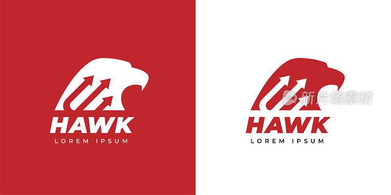 Concept hawk eagle head icon